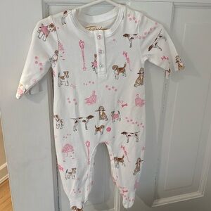 Petidoux 0-3month footie dog print for baby girl
